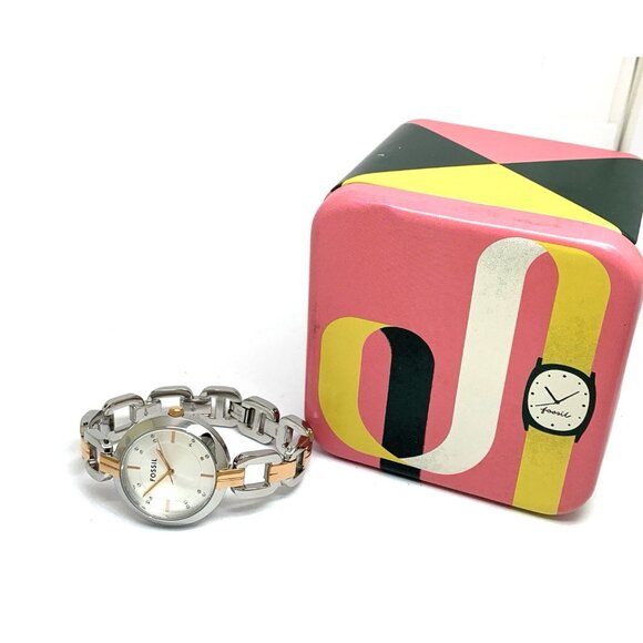 Fossil Women's Watch BQ3341 Quartz Silver Dial Two Tone Stainless Steel 32mm - Picture 3 of 14